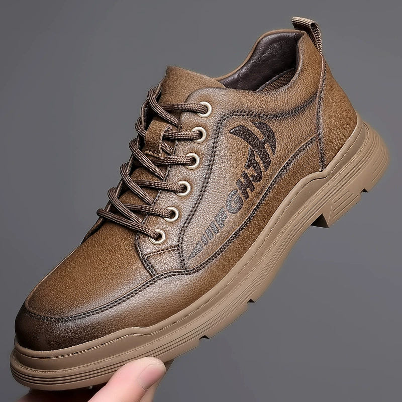 2023 летняя новая деловая повседневная мужская обувь кожаная обувь спортивная обувь универсальная дышащая износостойкая модная обувь папа обувь