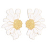 Retro metal earrings, suitable for import, European style, flowered