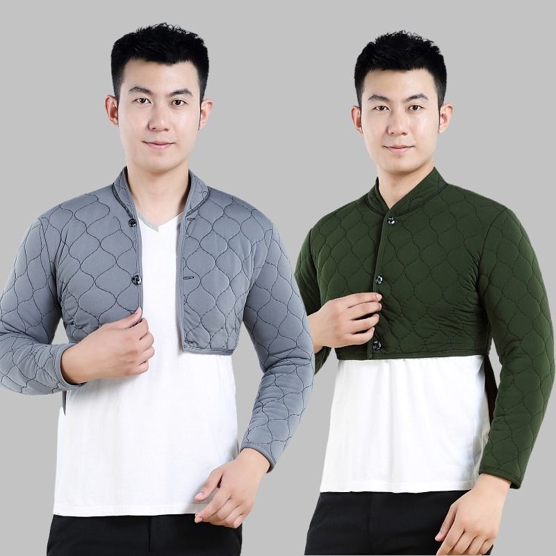 中老年护肩男秋冬睡觉加厚保暖背心爸爸装加绒护肩颈膀马甲男上衣