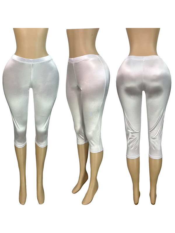 HR25031 欧米ファッションレディースストレッチサテン光沢ホットパンツ（固定価格、価格変更不可）|undefined