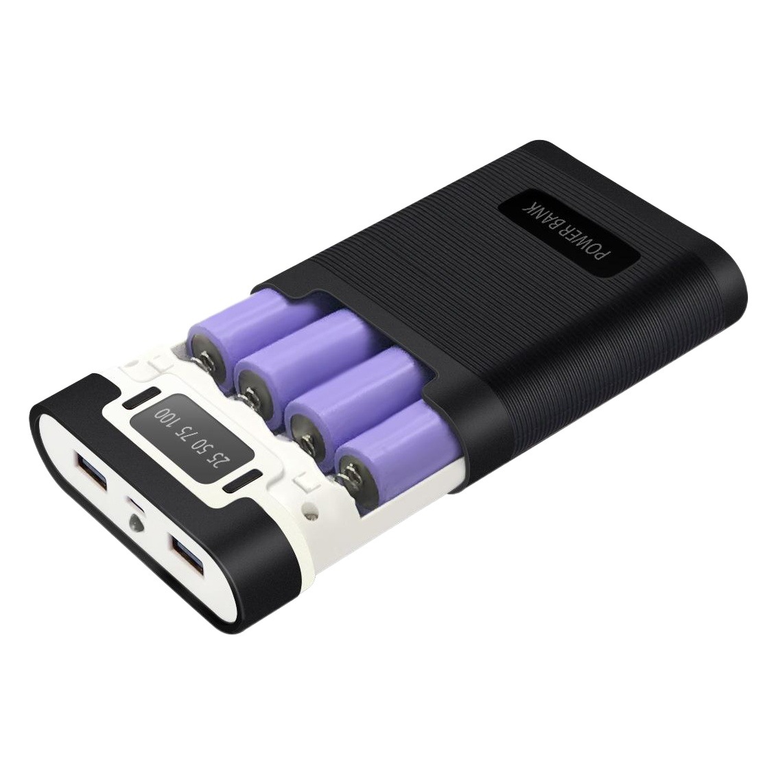 Soldadura-libre de la conexión anti-reversa 4 18650 batería de carga del Tesoro Shell DIY fuente de alimentación móvil de anidamiento fábrica en stock al por mayor