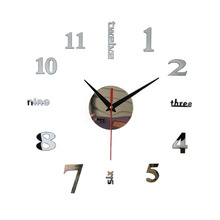 跨境爆款3D wall clock DIY挂钟客厅创意简约家用亚克力墙贴钟表