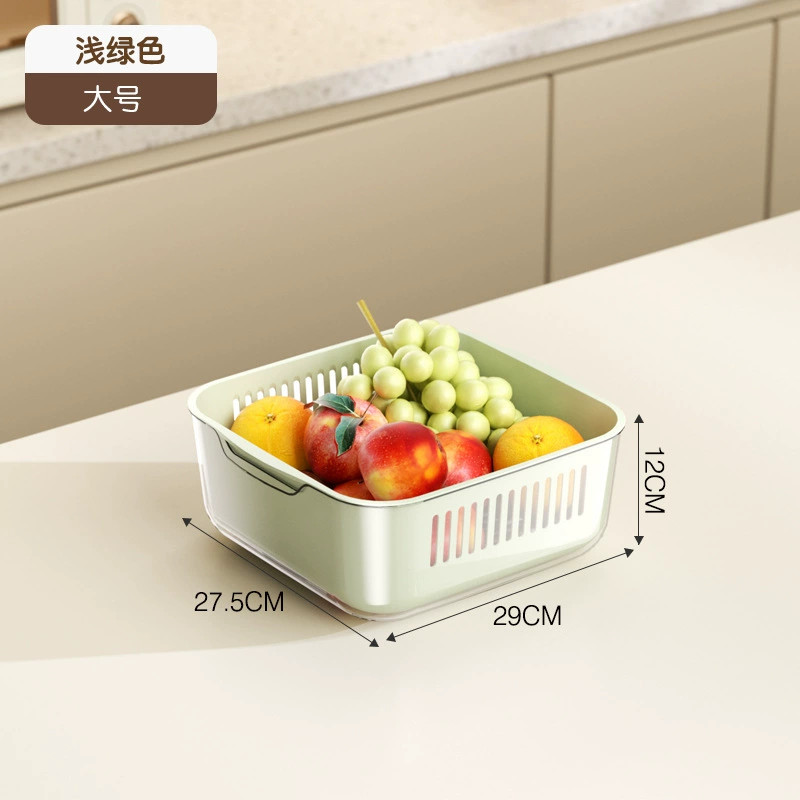 Double-layer drying rack, set, plastic basket, simple and elegant design
