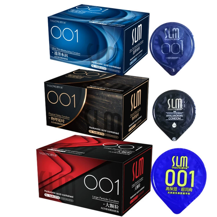 舒乐美 Condom 001 particle condom 0.01 male wolf brace cat tongue cover zero sense water-soluble hyaluronic acid