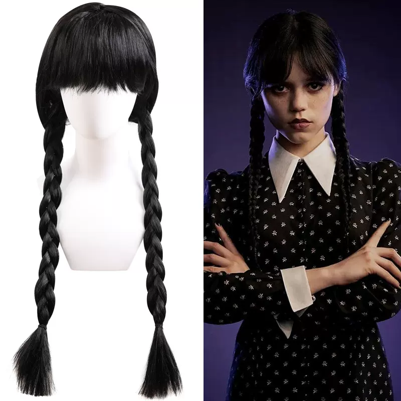 周三 Wednesday假发辫子角色扮演装扮Wednesday Addams女麻花辫子