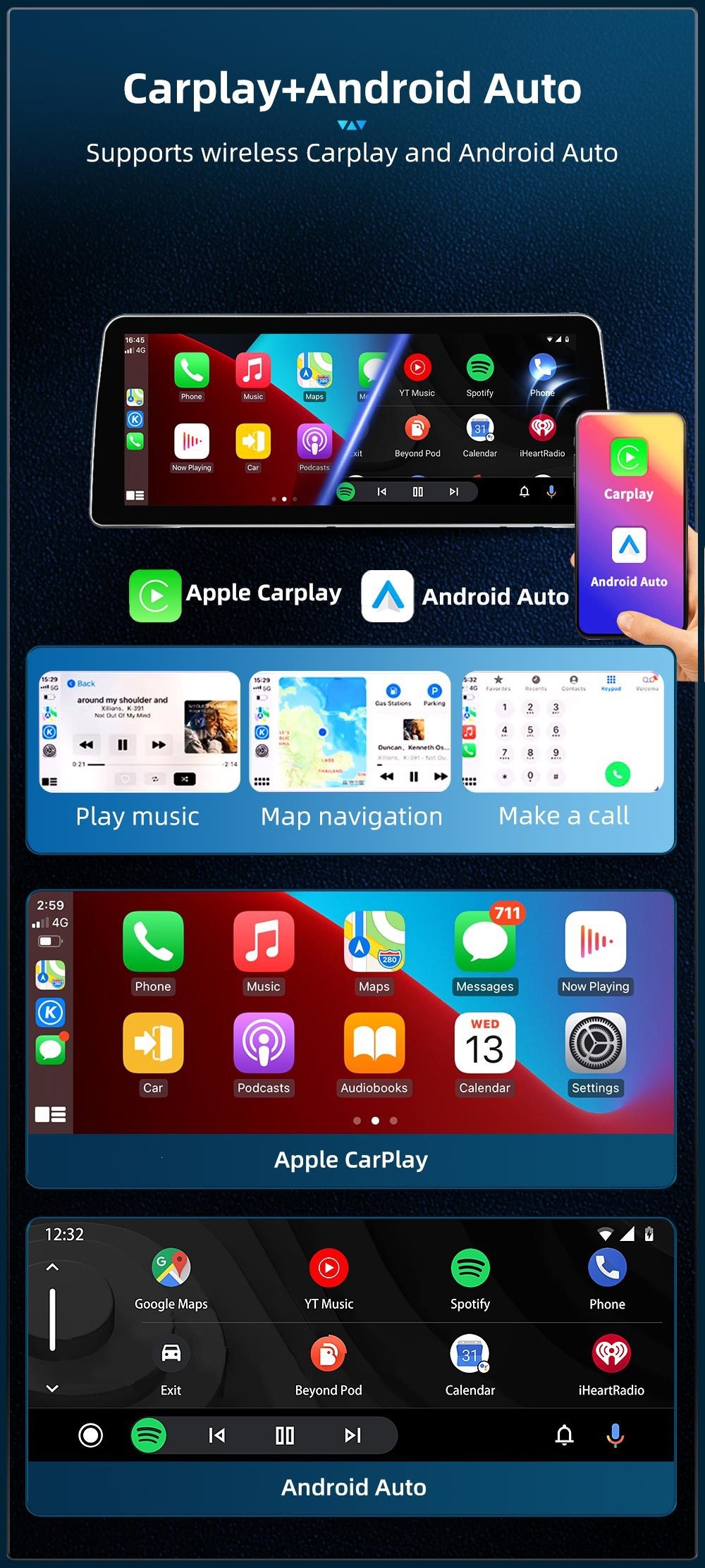12.3inch Suitable for BMW 5 Series F10 F11 central control large screen navigation Carplay car player