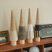 跨境圣诞节手工编织装饰品圣诞树创意小摆件道具节日氛围装饰品