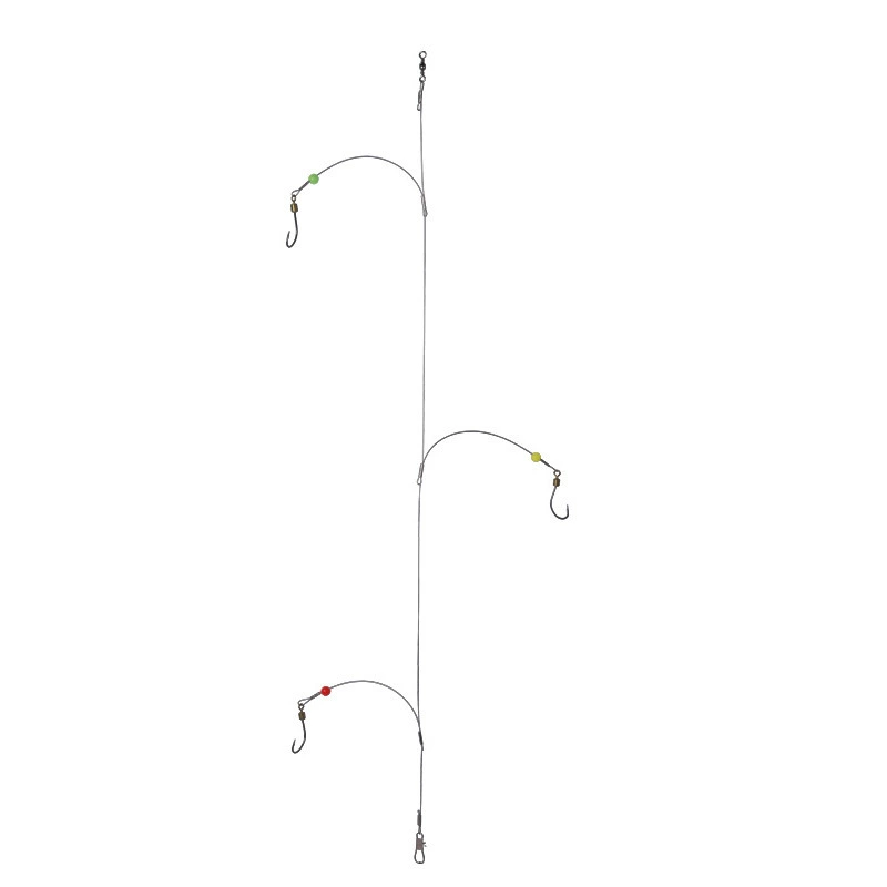 Рыболовный набор Maruyo с 3 крючками для лоачей, набор лесок с тремя крючками из стальной проволоки для защиты от запутывания для окуня, морская удочка для ловли желтой острых рыб.