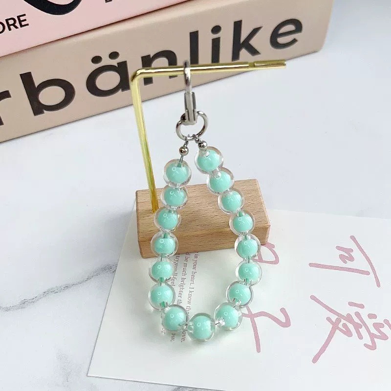 アクリルキャンディー色の携帯電話チェーンビーズ紛失防止携帯電話ロープ保護カバーストラップバッグファッションシンプルなペンダント|undefined