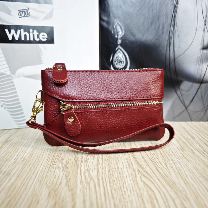 First-Layer Cowhide Key Case, Coin Purse, Card Holder, Genuine Leather Wrist Bag, Multifunctional Small Handbag, Factory Direct Sale, Wear-Resistant First-Layer Cowhide Key Case, Coin Purse, Card Holder, Genuine Leather Wrist Bag, Multifunctional Small Handbag, Factory Direct Sale, Wear-Resistant