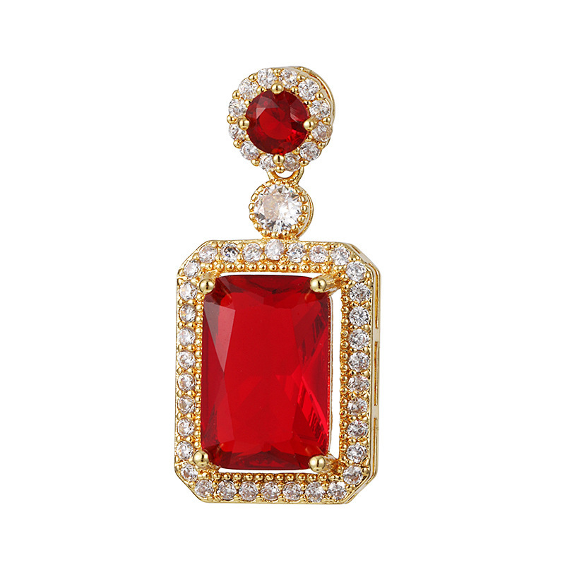 Joyas transfronterizas colgante de rubí esmeralda ligero de lujo accesorios de acero de titanio collar no decolor cadena clavícula