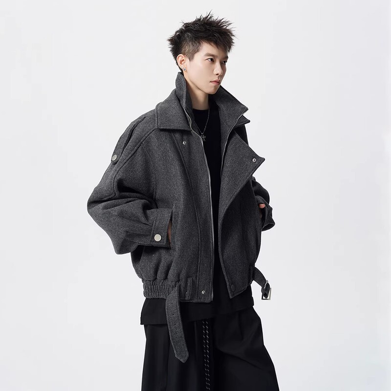 American-Style Heavy Double-Layer Woolen Jacket for Men, Spring Trendy Brand Deconstructed Lapel Coat, Designer Couple's Workwear Overcoat American-Style Heavy Double-Layer Woolen Jacket for Men, Spring Trendy Brand Deconstructed Lapel Coat, Designer Couple's Workwear Overcoat