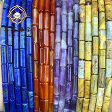 4*13mm天然石管珠圆柱圆管串珠子半成品手工DIY项链手链配件批发