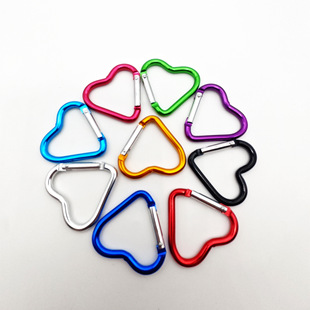 Wholesale aluminum alloy color love carabiner 45MM spot spring hook backpack rock climbing buckle