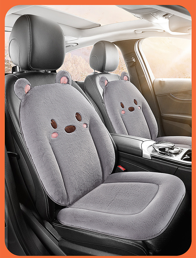 Thickened Car Seat Cushion Winter Short Rabbit Plush Warm Universal Seat Cover