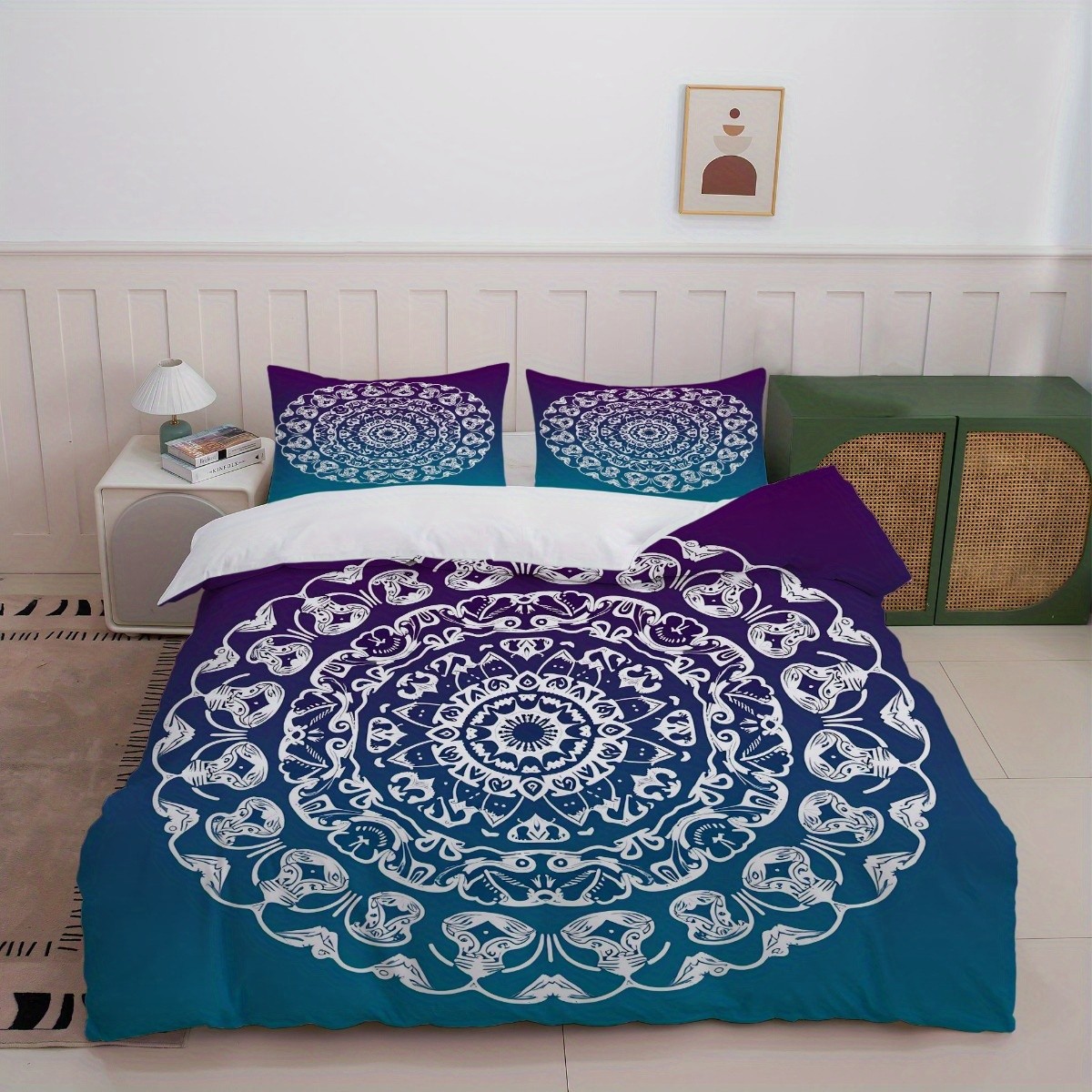 Transfronterizo textil para el hogar Mandala impresión digital quilt kit suave piel transpirable portador TEMU / JIT