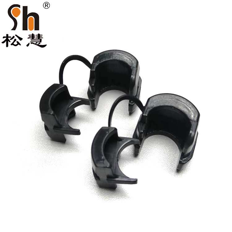 尼龙电源线扣 扁线 黑色 塑料圆形电源线扣4N-4