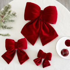 新年の旧正月のクリスマスの蝶結びの赤い金のベルベットの飾りのペンダントの結婚祝いの装飾のクリスマスツリーの飾り