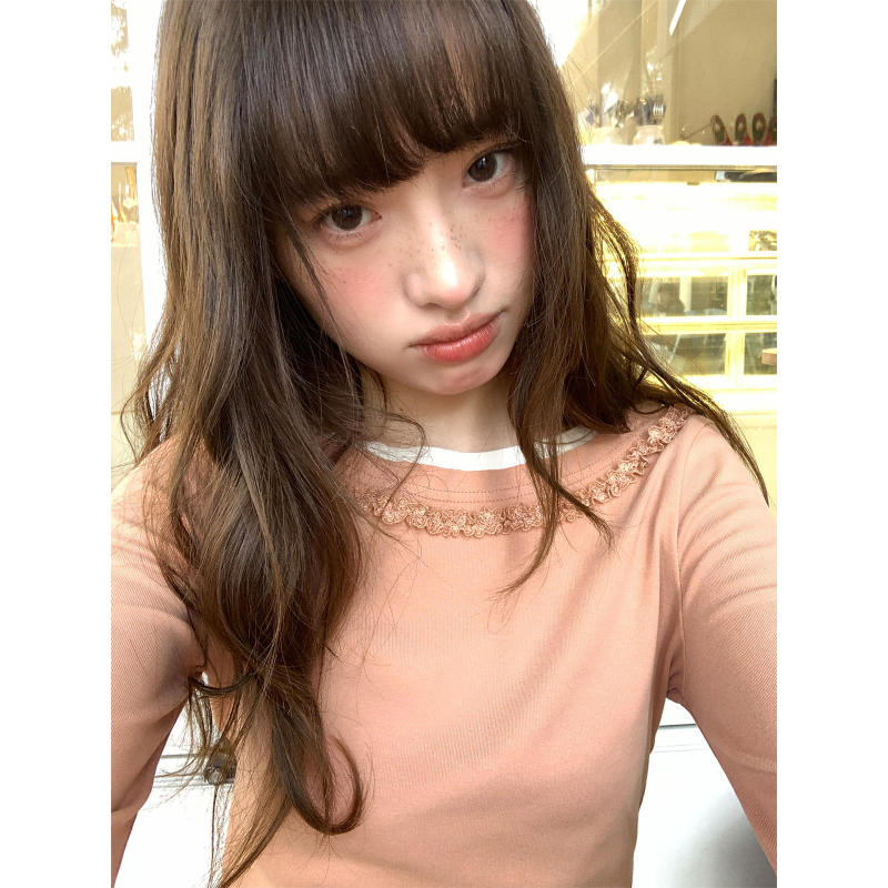 Contrast Color Collar Lace Stitching Slim Fit Bottoming Shirt for Women Spring New Korean Style Long-Sleeved T-Shirt Top Contrast Color Collar Lace Stitching Slim Fit Bottoming Shirt for Women Spring New Korean Style Long-Sleeved T-Shirt Top