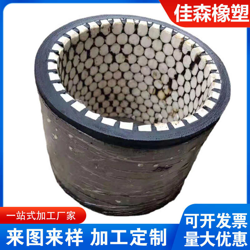 内衬氧化铝陶瓷片 钢厂喷煤粉碳粉用 法兰连接 耐磨陶瓷胶管