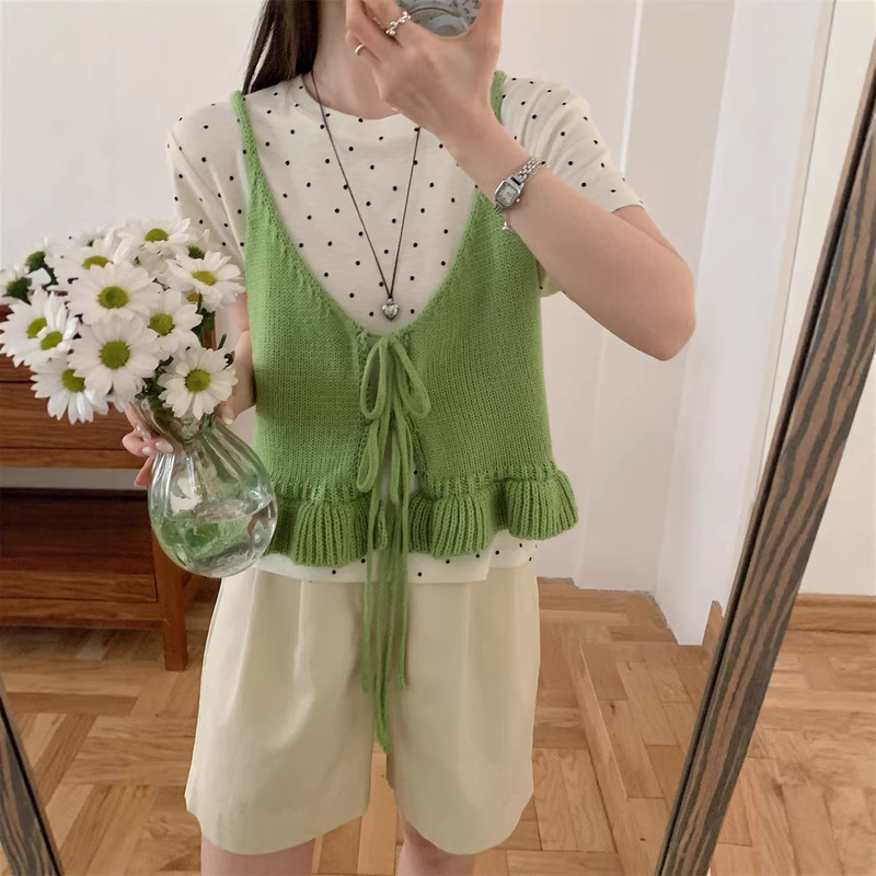 Atmospheric and Gentle Knitted Camisole for Women, New Autumn Style, Versatile, Slimming, Elegant, Soft Sweater Top, New Style Atmospheric and Gentle Knitted Camisole for Women, New Autumn Style, Versatile, Slimming, Elegant, Soft Sweater Top, New Style