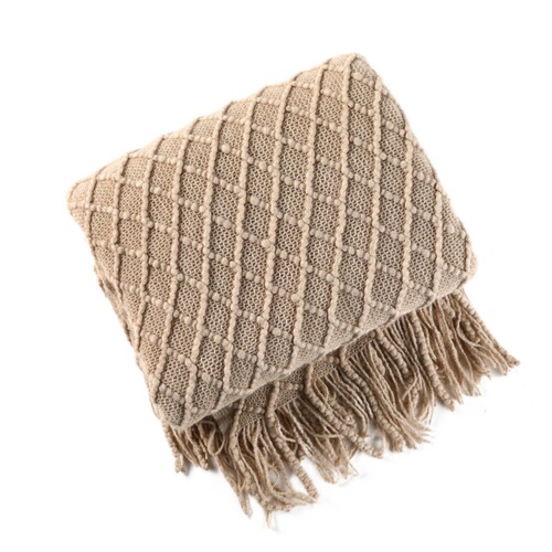 Nordic style sofa cover solid color summer office air conditioning nap blanket knitted small blanket bedside blanket wholesale