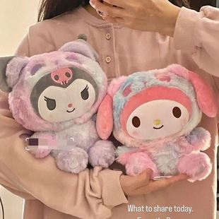 Hand Companion Doll Sanrio Kitty Kuromi Plush Toy Panda Pullover Doll Gift Doll for Girls