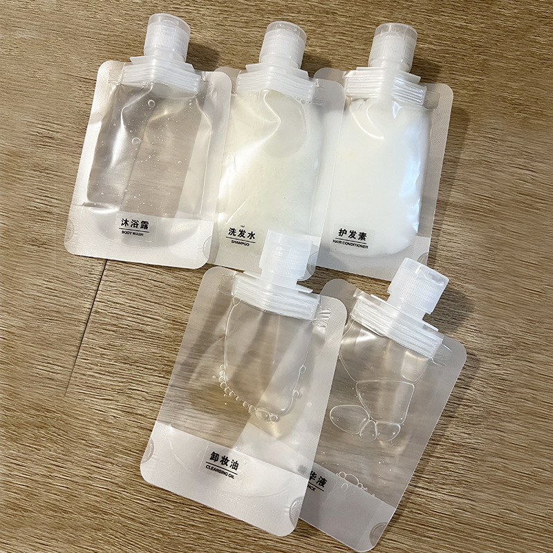 Portable Travel Lotion Repackaging Bag, Cosmetic Shampoo, Transparent Nozzle Bag, Cover Bag, Sample Bottle