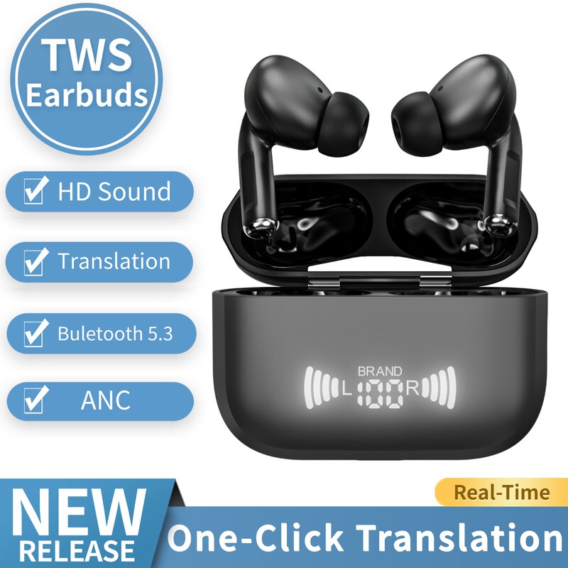 A9ワイヤレスbluetooth翻訳ヘッドホンノイズ低減入耳式翻訳機タッチヘッドホン多言語翻訳ヘッドホン|undefined