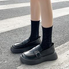 Socks for women summer thin jk Lolita hollow mesh lace pile socks solid color fruit Japanese mid-calf socks