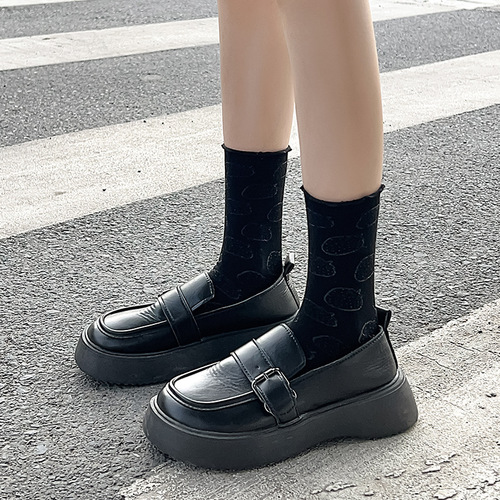 Socks for women summer thin jk Lolita hollow mesh lace pile socks solid color fruit Japanese mid-calf socks