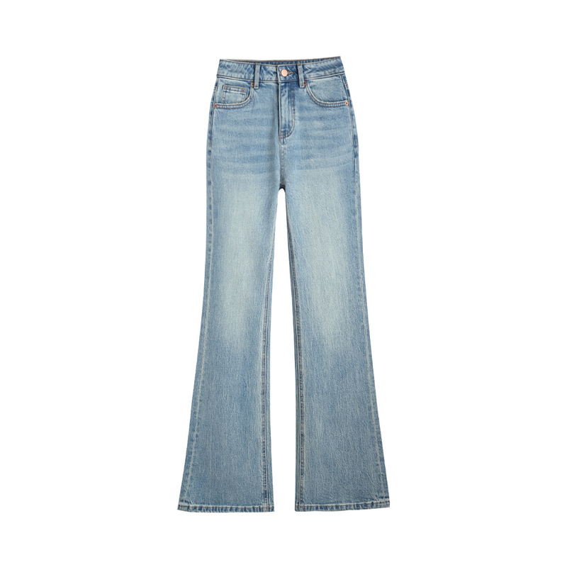 [Zhao Lusi] Same Style Flared Pants Lyocell High-Waisted Four-Way Stretch Denim Jeans for Women, Autumn Petite Flared Pants