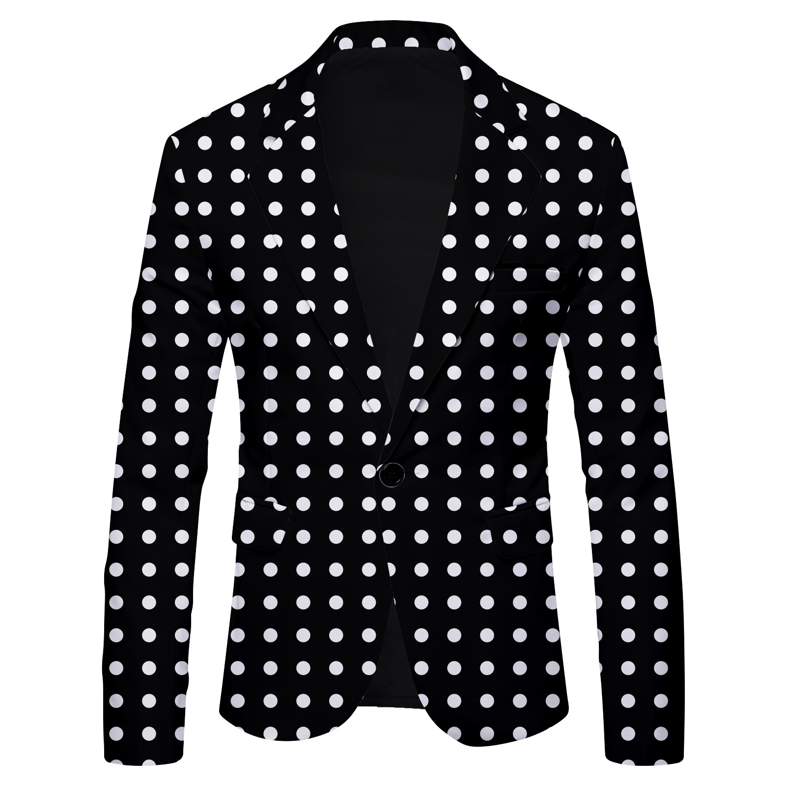 New men's polka dot printed casual jacket British fashion slim fit suit_mkmklike.com