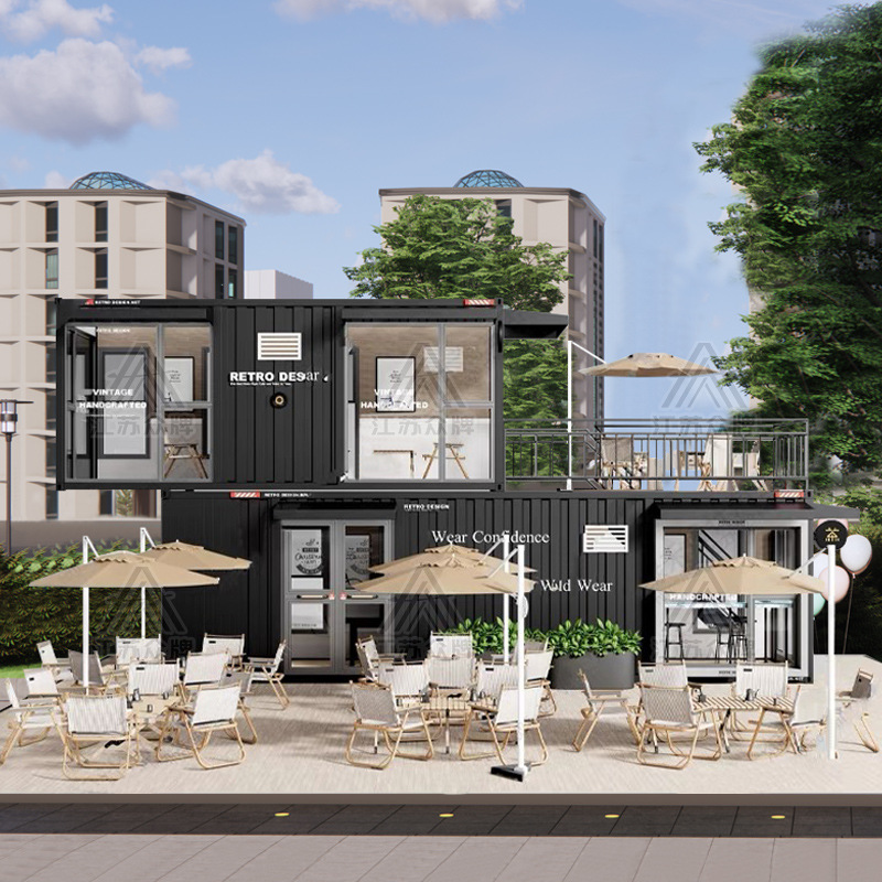 Contenedor casa móvil tienda cafetería tienda de té con leche coche de aperitivos calle comercial quiosco escénico B & B