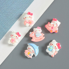 卡通KT小猫咪奶油胶diy小饰品洞洞鞋扣自制材料树脂装饰品小配件