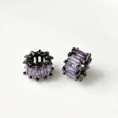 Zərgərlik ara hissələri — Gold-Plated Copper Color-Preserving Spacer Beads - gun-black-purple-zirconium-1-pack-10mm