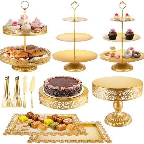 Estante de pastel de cumpleaños mesa de postres decoración de fiesta de cumpleaños estante de exhibición decoración de postres decoración se puede ajustar image 9