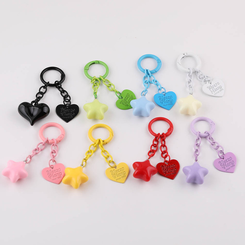 Korean-Style Spring Coil Chain Star Keychain DIY Handmade Phone Case Bead Chain Jewelry Materials Accessories