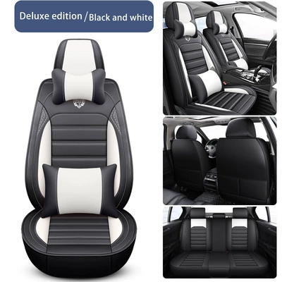 Covered, Wear-Resistant, Breathable, Car Interior | Universal seat cover - black-and-white-single-seat-standard