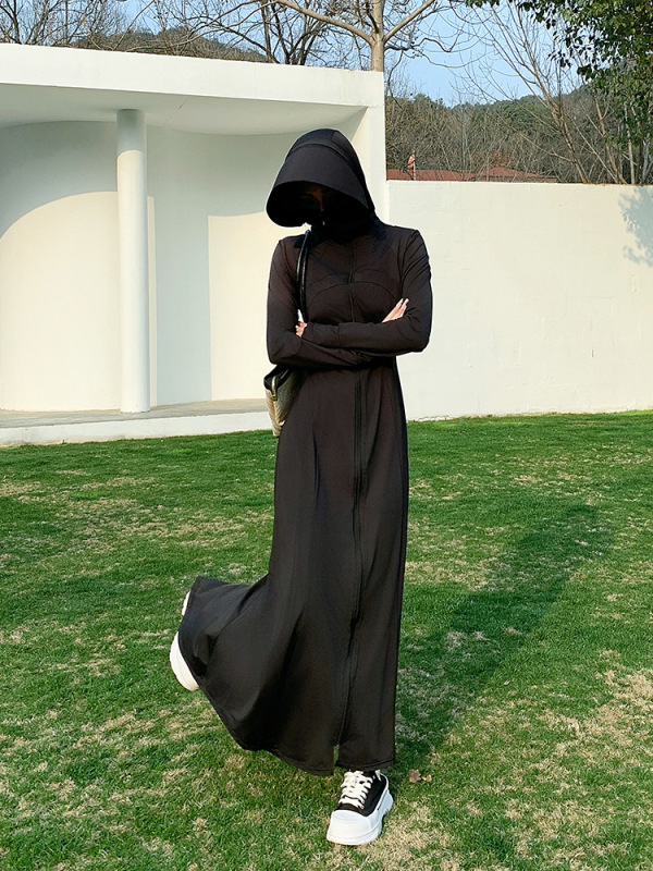 Moxun ロマンチックな 2025 夏の新ロング全身日焼け防止服女性のアイスシルクドレス抗 UV 日焼け防止服|undefined