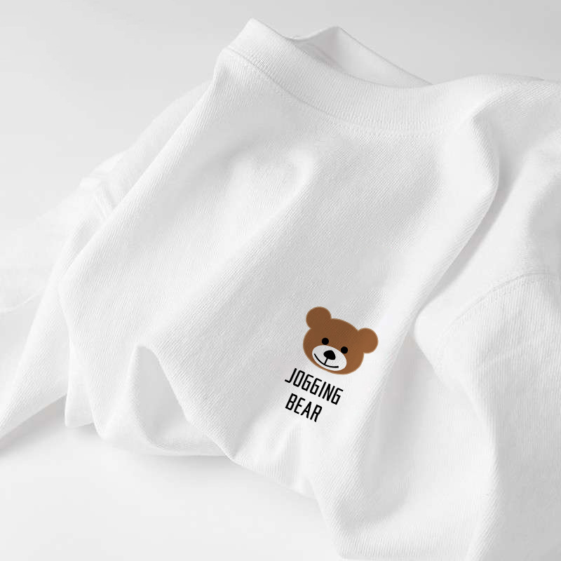 Short-sleeved white brown bear
