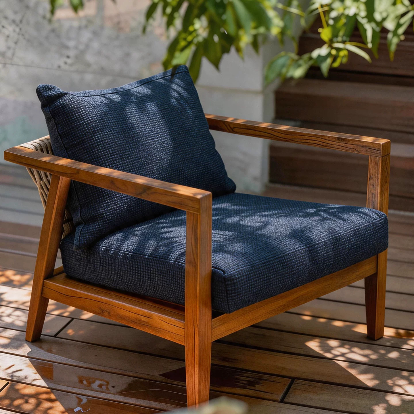 Almohada azul oculta al aire libre