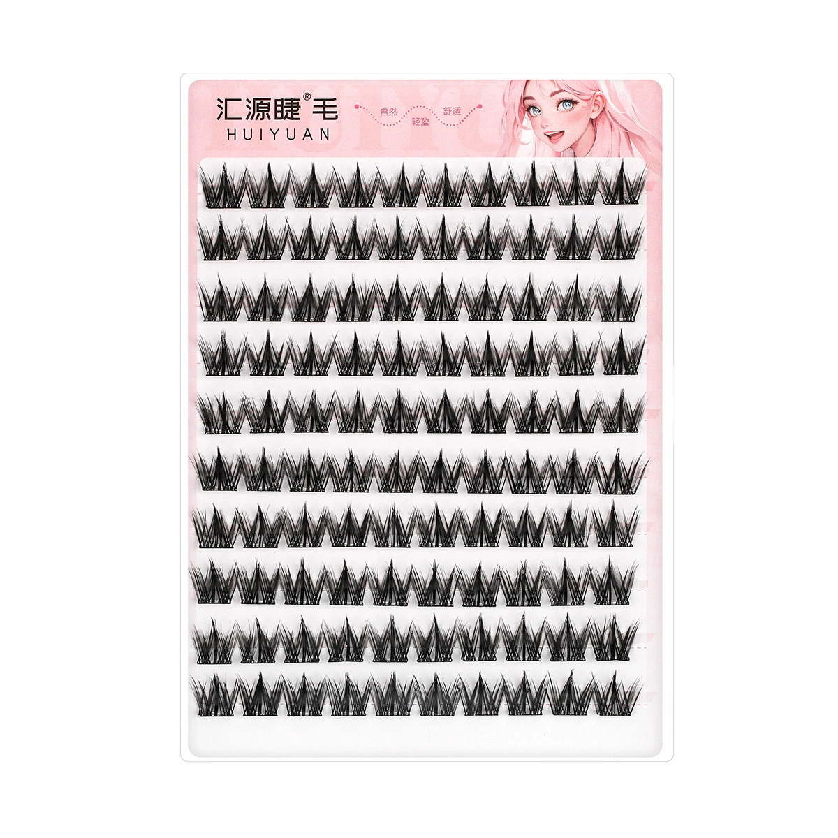 Клей-афишизируемые на клею на eyelash слипочки (HUIYUAN) 5D пушистый без горлышка, естественные маленькие огни