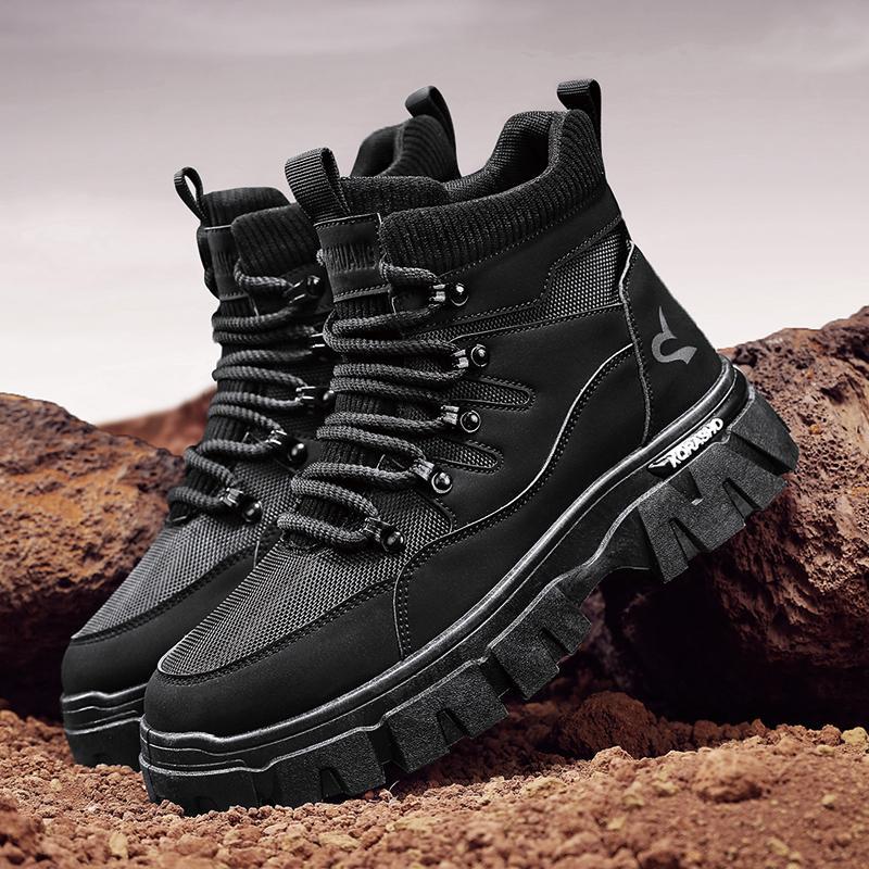 Oxford tela anti-escaldado zapatos de soldadura para hombre estilo británico retro botas de herramientas casuales negras anti-sucio soldador zapatos de protección laboral para hombre