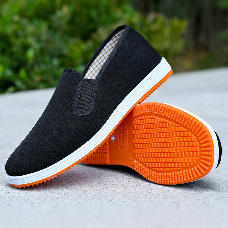Durable Cloth Shoes for Construction Site Work, Old Beijing Men's Non-Slip Tbottomon Bottom Soft Canvas, Breathable, Lightweight, Comfortable, Black and Wear-Resistant Durable Cloth Shoes for Construction Site Work, Old Beijing Men's Non-Slip Tbottomon Bottom Soft Canvas, Breathable, Lightweight, Comfortable, Black and Wear-Resistant