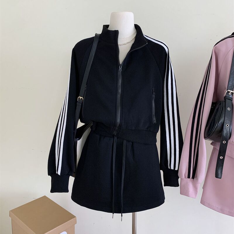 Outlet~Special Offer for Autum New Fashion Sweatshirt Jacket High Waist Skirt Casual Two-Piece Set for Women