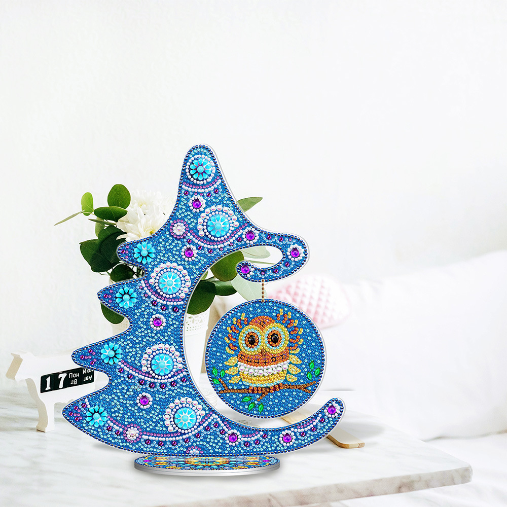 Pintura de diamantes transfronteriza DIY brillante forma de 5D decoración de escritorio de Navidad pintura de diamantes