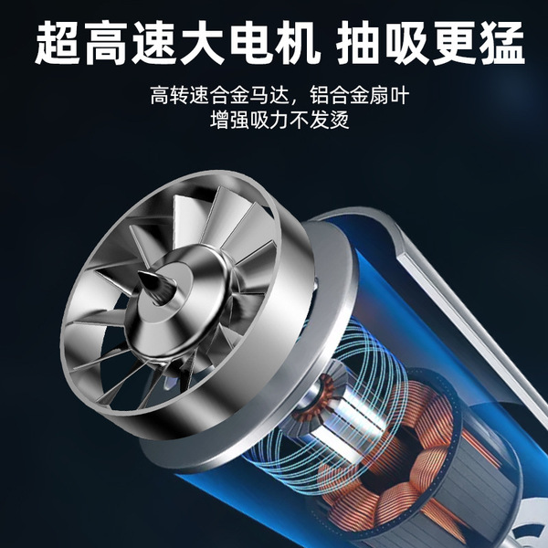Handheld wireless vacuum cleaner for car