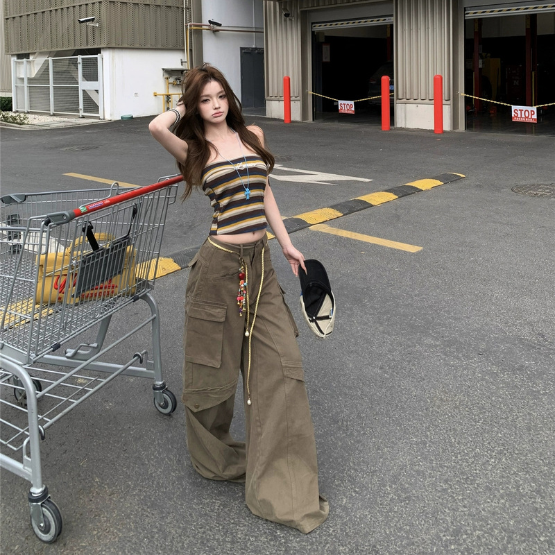 Vintage Hot Girl Fashion Trend Women's Summer 2025 New Striped Tube Top Slim Fit Age-Reducing Versatile Top Vintage Hot Girl Fashion Trend Women's Summer 2025 New Striped Tube Top Slim Fit Age-Reducing Versatile Top