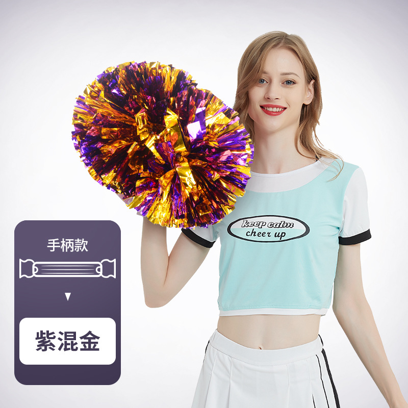 Flor bola de la flor porristas bola de la flor de la mano que sostiene la flor juegos de deportes mano que sostiene apoyos alegría apoyos en stock